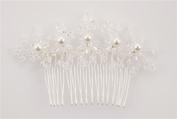 ConMiGo London HB120010 wedding or party white sequin and pearl hair clip