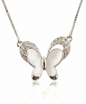 ConMiGo London J020011 Mother of Pearl Butterfly Pendant Necklace