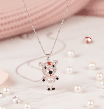 ConMiGo London N010080 Sparkling Lucky fortune Pig Pendant & Necklace