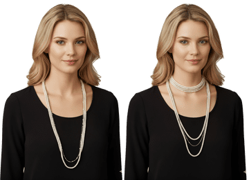 ConMiGo London N010142 Women's Triple Chain Cream Pearl & Silver Bead Necklace