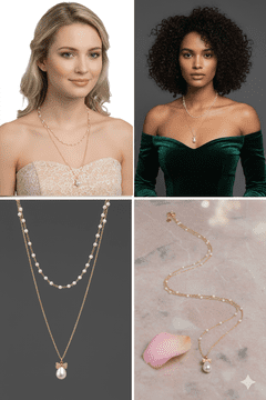 ConMiGo London P010020 Women's Gold and Pearl Chain Necklace