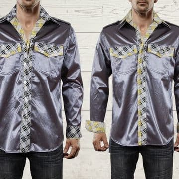 ConMiGo MPSA8001 two distinct variations shirt by reversing the top collar and cuffs inside out