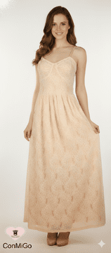 ConMiGo Striped Lace Maxi Dress  - Light Pink