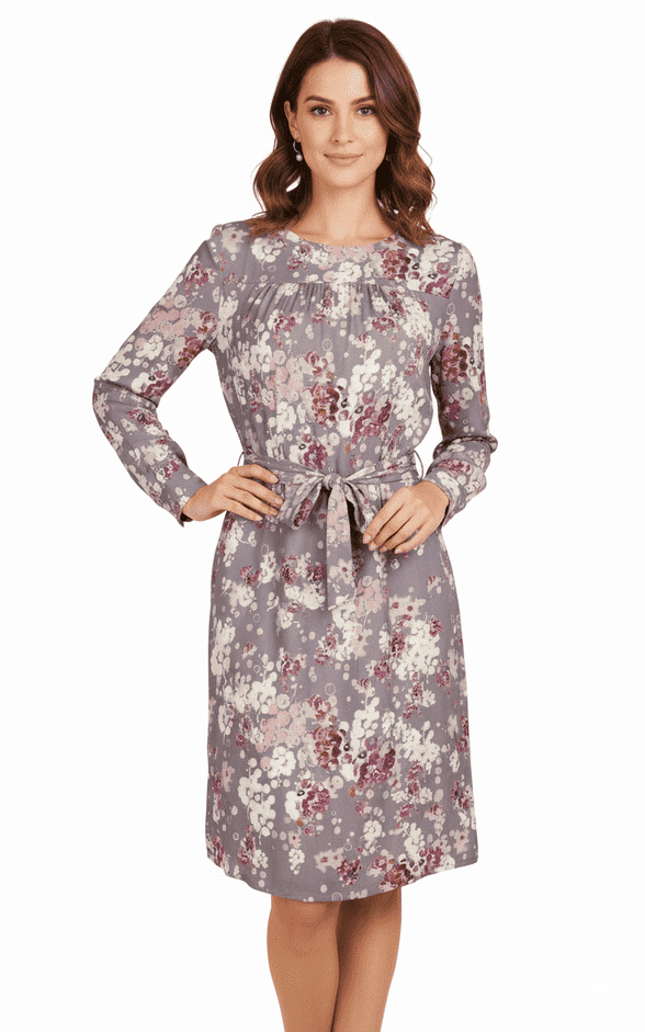 Lavand - Madrid Flora Dress  - Grey