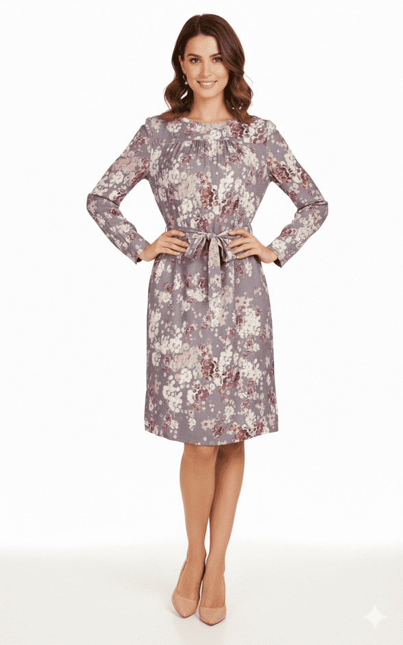 Lavand - Madrid Flora Dress  - Grey