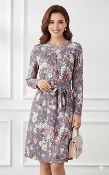 Lavand - Madrid Flora Dress  - Grey