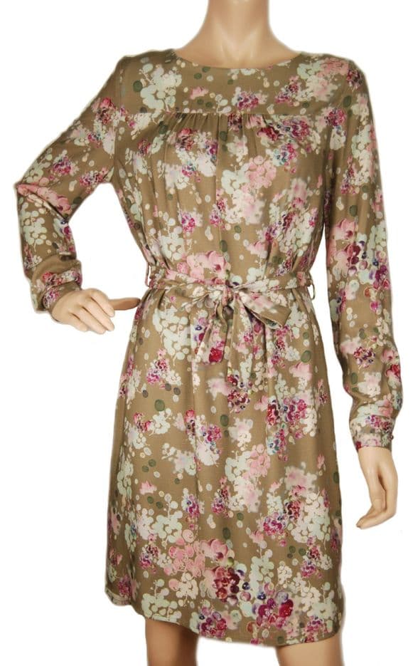 Lavand - Madrid Flora Dress  - Light Brown