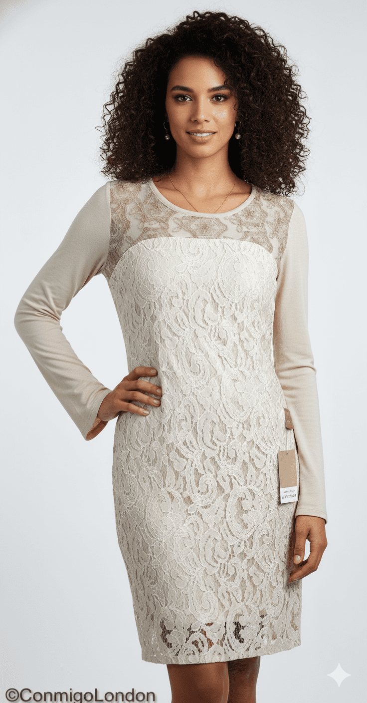 cream maxi bodycon dress Petal and Pup Alison Long Sleeve Maxi Dress
