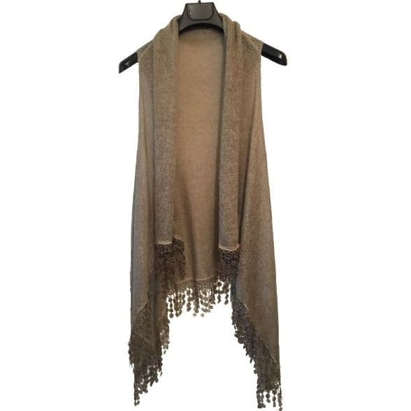Made in Italy - goITT203Y - Brown Top with Matching Wool Waistcoat ( 2 items )
