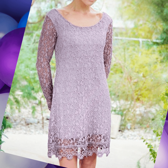 Made in Italy ITT375 - Flattering lace dress  - Dusky Pink - Made in Italy