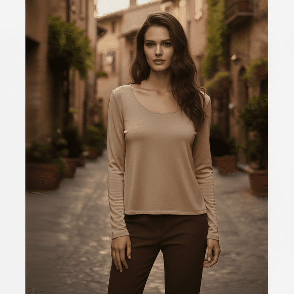 Made in Italy Top with Matching Wool Waistcoat ( 2 items  /  Gold Yellow or Chocolate