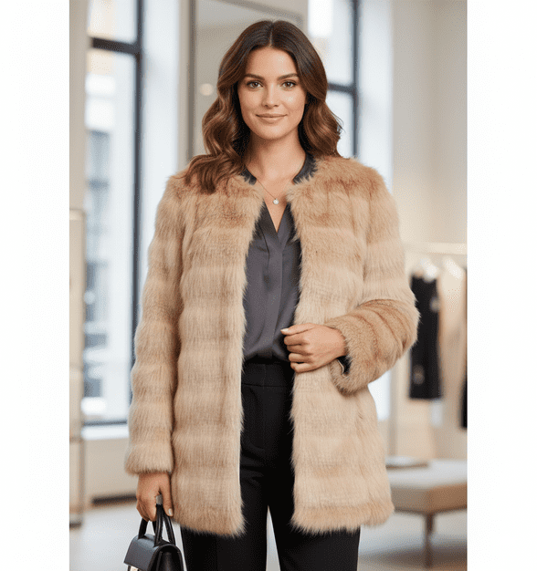 Madrid Lavand Faux Fur Coat