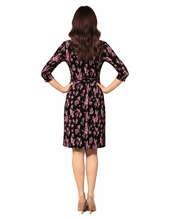 N & Willow Collar Wrap  Date Dress -  Vision Berries  - Made in Italy