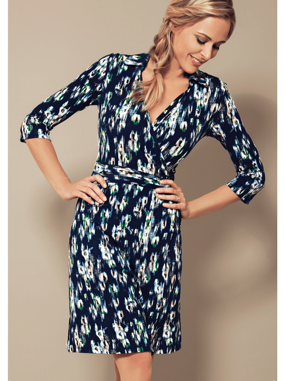 N & Willow Collar Wrap  Date Dress -  Vision Berries  - Made in Italy