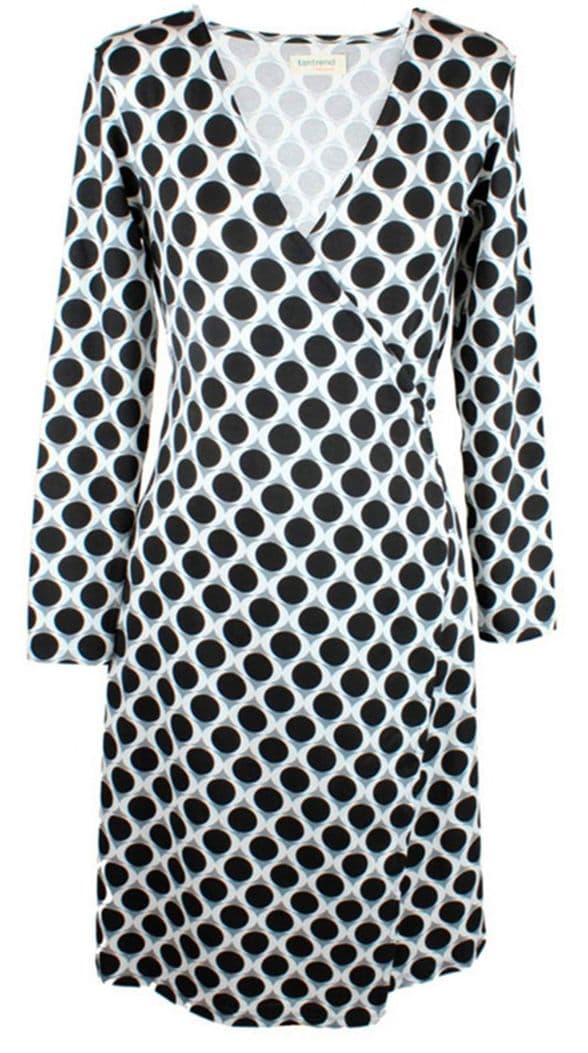 Tantrend Black Dot Print Wrap Dress -  Madrid, Spain