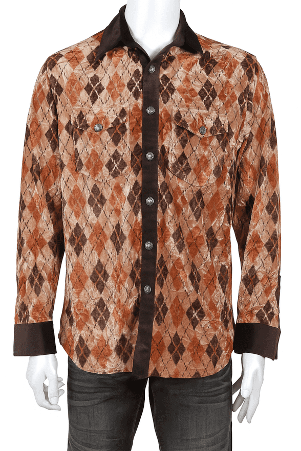 VSA8006 Havannah Lake Raw Sienna Check Velvet Shirt