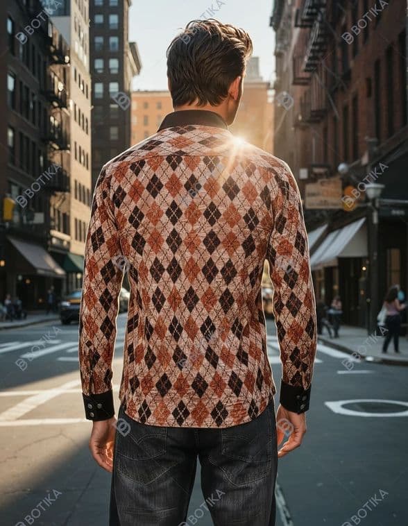 VSA8006 Havannah Lake Raw Sienna Check Velvet Shirt