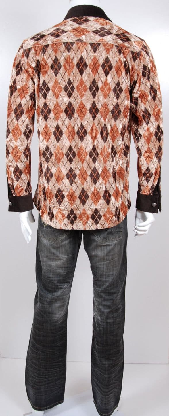 VSA8006 Havannah Lake Raw Sienna Check Velvet Shirt