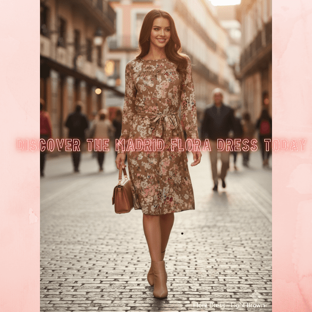 Lavand - Madrid Flora Dress - Light Brown