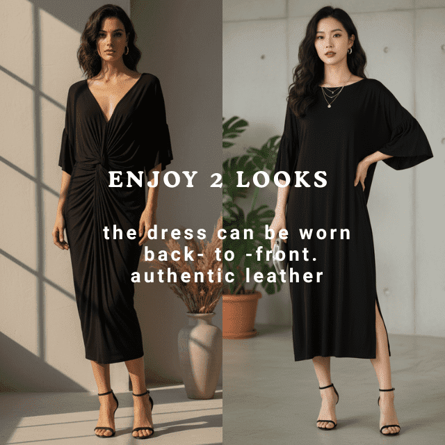 ConMiGo Kiss101 back-to-front Kintwear dress - choice of 4 colours -Pink/Green/Grey/Black