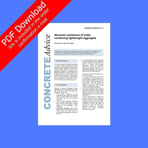 Abrasion resistance of floors containing lightweight coarse aggregate. PDF