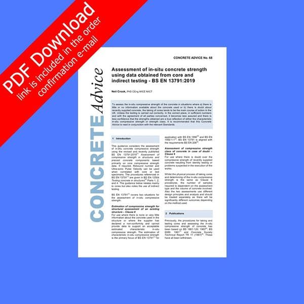 Assessment of in-situ concrete strength using data obtained from core and indirect testing. PDF