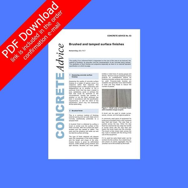 Brushed and tamped surface finishes. PDF