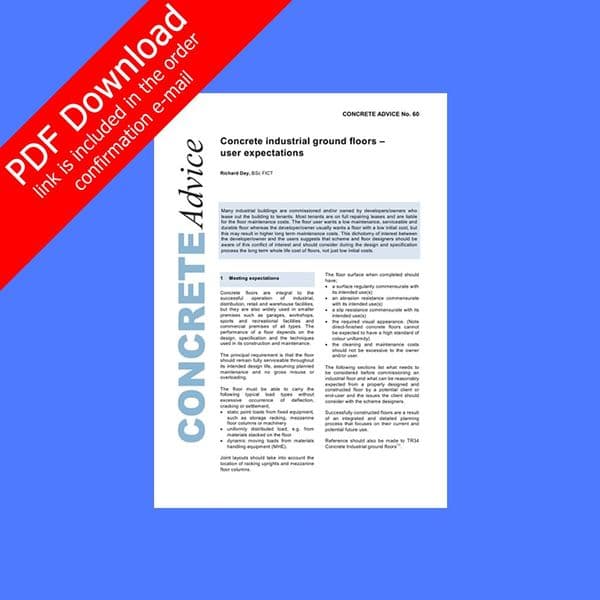 Concrete industrial ground floors – user expectations. PDF