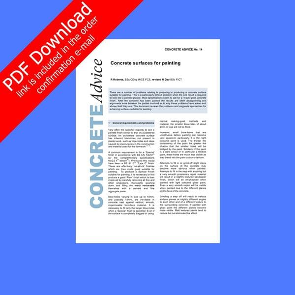 Concrete surfaces for painting. PDF