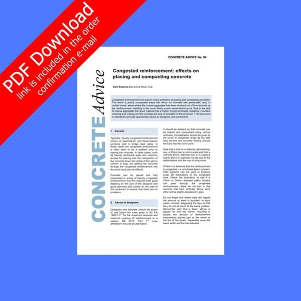 Congested reinforcement:effects on placing and compacting concrete. PDF
