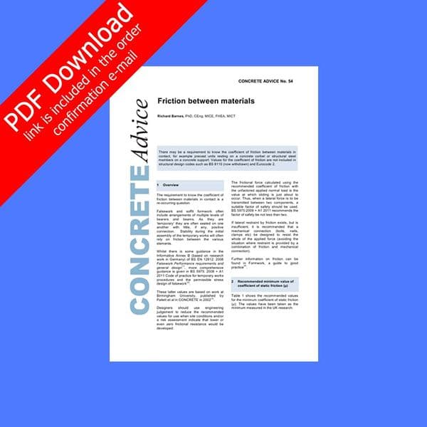 Friction between materials. PDF