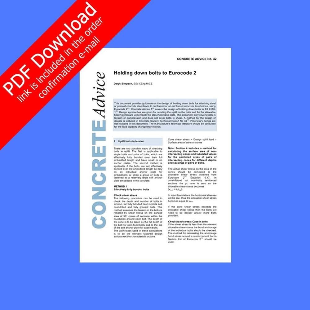 Holding down bolt design to Eurocode 2 PDF