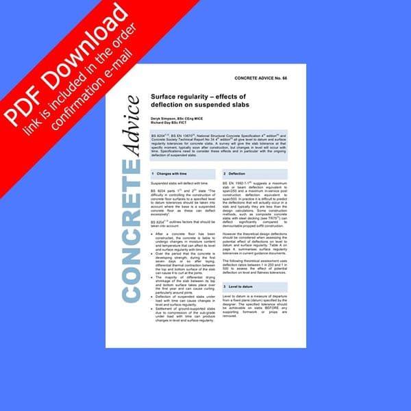 Surface regularity – effects of deflection on suspended slabs. PDF