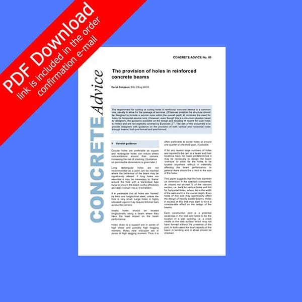 The provision of holes in reinforced concrete beams. PDF