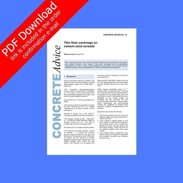 Thin floor coverings on cement: sand screeds. PDF