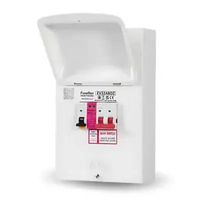 FuseBox EV32ABDZ EV Charger Distribution Board Type A 32a RCBO with Surge Protection