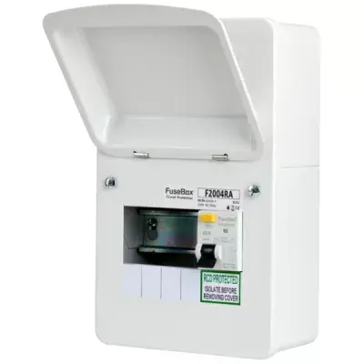 FuseBox F2004RA 63A RCD 4 Way RCD Incomer Consumer Unit