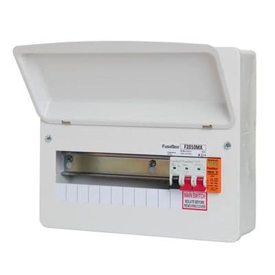FuseBox F2010MX 10 Way RCBO Consumer Unit + Surge Protection