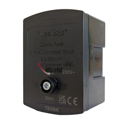 FuseBox TB5BK 100A 5 Way Connector Block - Black