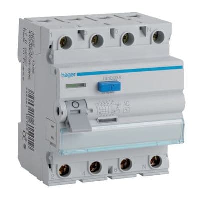 Hager CDA684U RCD Four Pole 100A 30mA