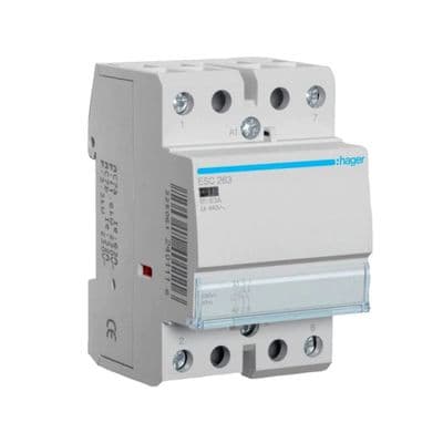 Hager Contactor 2NO 3 Module 63A 250V