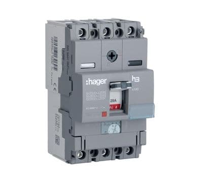 Hager HDA100U 100A Triple Pole 18kA MCCB