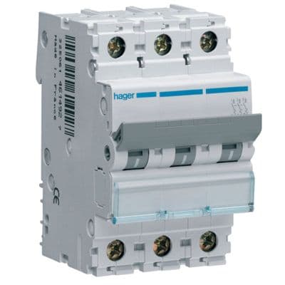 Hager NCN340A MCB Type C Triple Pole 40A 10kA