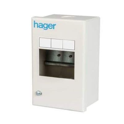 Hager Steel Enclosure 3 Module 1 Row