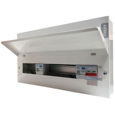 Hager VML916CURK 16 Way High Integrity Dual 100amp RCD Metal Consumer Unit