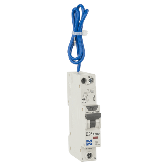 Lewden B25A RCBO 30mA 1MOD 1P+Solid N | Consumer Unit World