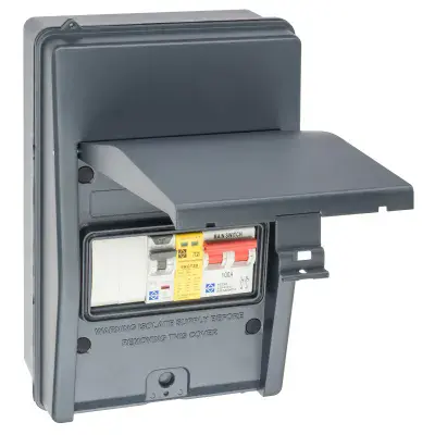 Lewden IP65-4BR40AS 40A Bi-Directional RCBO IP65 EV Consumer Unit