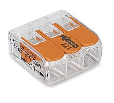 Wago 3 Way Lever Operated Terminal Connector x 50 221-413