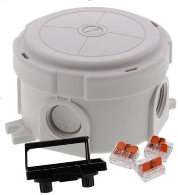 Wiska Round Combi Box Grey with Wago 221 Connectors
