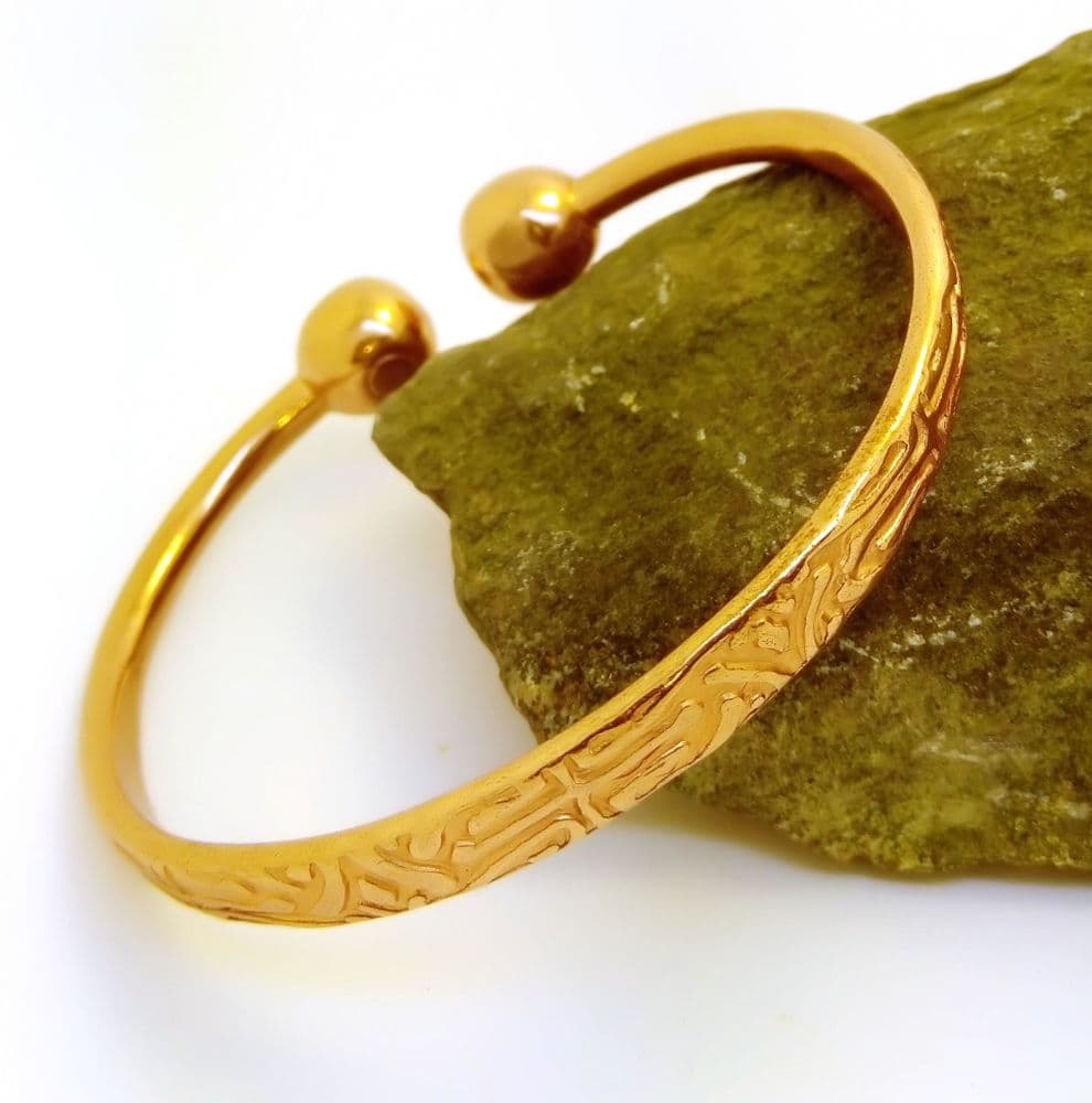 M3 Patterned Copper Torque Bracelet